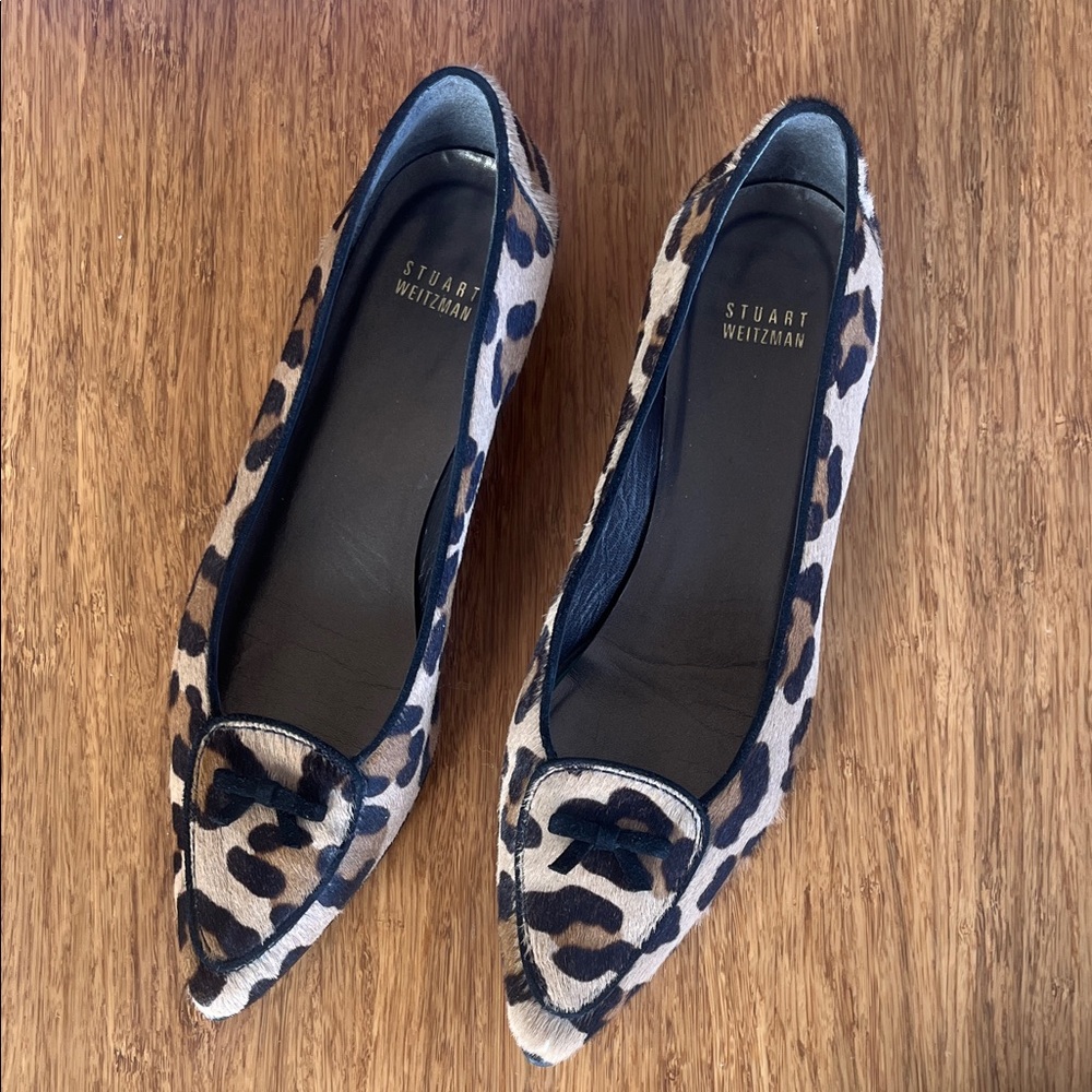 Stuart Weitzman Cognac Leopard Hair Flat
